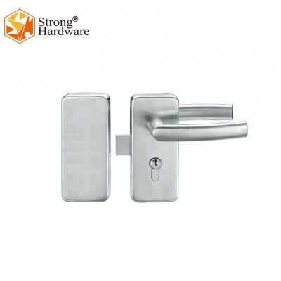 Glass to glass/wall SUS201/304 square Handle Lock Sliding Glass Door Center Lock