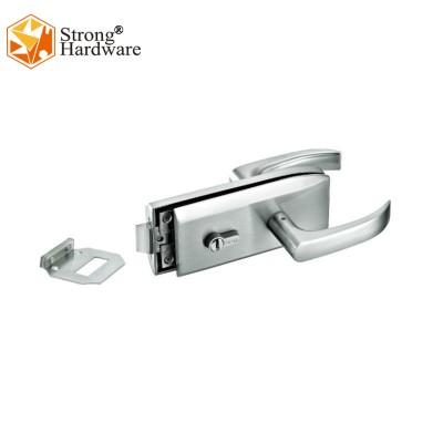 Hot sale Glass door lock with lever handles frameless glass door lock